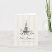 Merci Beaucoup Paris Bruidsuitnodiging Bedankkaart (Voorkant)