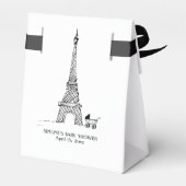 "Merci Beaucoup" Paris Doodle Sketch Baby shower Bedankdoosjes (Achterkant)