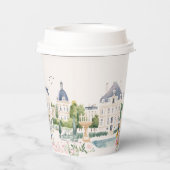 Merci Beaucoup | Parisian Watercolor Garden Papieren Bekers (Achterkant)