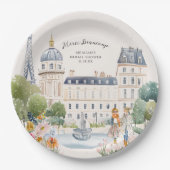 Merci Beaucoup | Parisian Watercolor Garden Papieren Bordje (Voorkant)