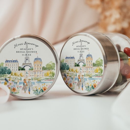 Merci Beaucoup | Parisian Watercolor Garden Ronde Sticker