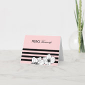 Merci Beaucoup Pink Black Franse Anemone Flowers Bedankkaart (Voorkant)