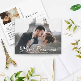 Merci Beaucoup Script Weduwfoto Hartelijk dank Briefkaart