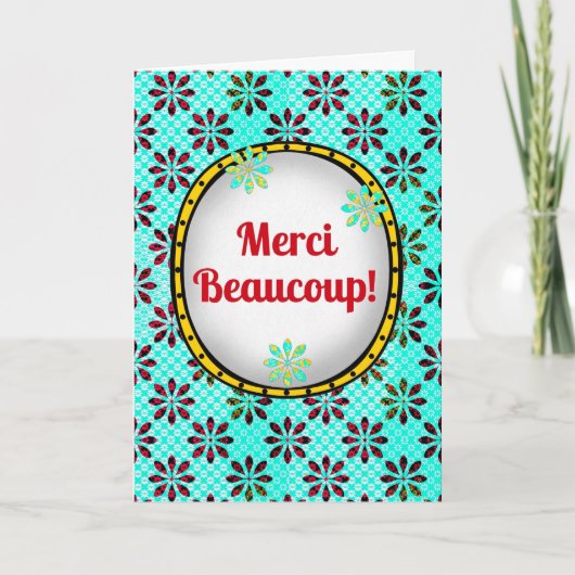 Merci Beaucoup – Speelse Franse Dankkaart Kaart (Voorkant)