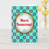 Merci Beaucoup – Speelse Franse Dankkaart Kaart (Gele Bloem)