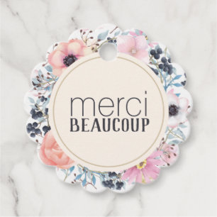 Merci Beaucoup Thank You Floral Business Favor Tag Bedankjes Labels