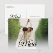 Merci Beaucoup Trouwfoto Dank u Briefkaart (Voorkant / Achterkant)