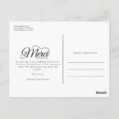 Merci Beaucoup Trouwfoto Dank u Briefkaart (Achterkant)