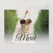 Merci Beaucoup Trouwfoto Dank u Briefkaart (Voorkant)