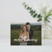 Merci Beaucoup Wedding Bedankt Briefkaart (Staand voorkant)
