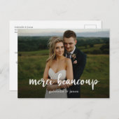 Merci Beaucoup Wedding Bedankt Briefkaart (Voorkant / Achterkant)