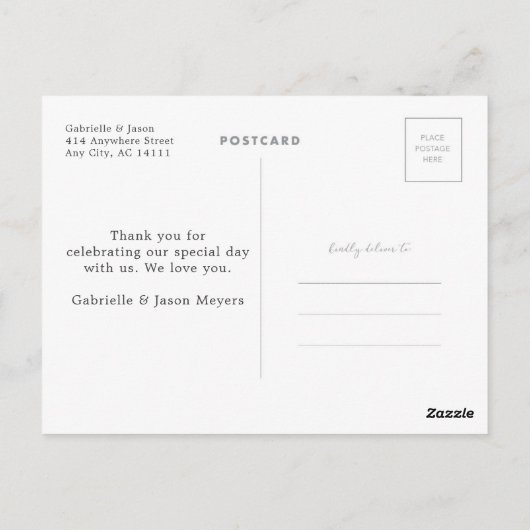 Merci Beaucoup Wedding Bedankt Briefkaart (Achterkant)