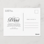 Merci Beaucoup White Script Modern Photo Wedding Briefkaart (Achterkant)