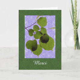 Merci, bedankt in het Frans, Branch met Leaves