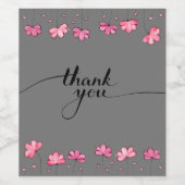 Merci Bedankt Party Special Gift Roos Red White Wijn Etiket (Enkel label)