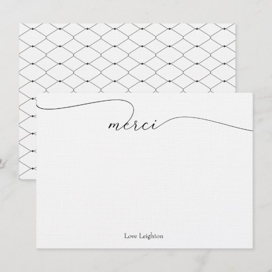 Merci Bedankt voor je briefkaarten (Voorkant / Achterkant)