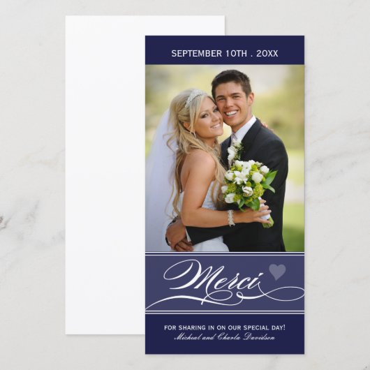 Merci - Carte Foto (4x8) Bedankkaart (Voorkant / Achterkant)