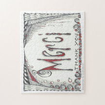 "Merci - Dank u" Jigzaag 8x10 of 11x14
