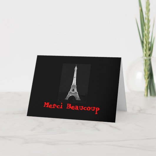 Merci Eiffel dankt u kaardt Bedankkaart (Voorkant)