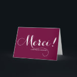 Merci | Fantasievolle kalligrafie bedankkaart<br><div class="desc">Aanpasbare bedankkaart met fantasievolle kalligrafie lettertype. Andere kleuren en vergelijkbare items zijn beschikbaar in mijn winkel.</div>