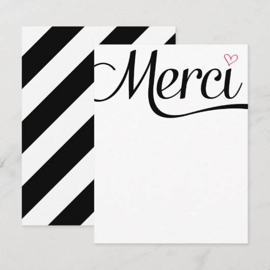 Merci Flat Dank je wel Bedankkaart (Voorkant / Achterkant)