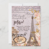 Merci Floral Paris Cafe Dank je Bedankkaart (Voorkant)