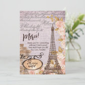 Merci Floral Paris Cafe Dank je Bedankkaart (Staand voorkant)