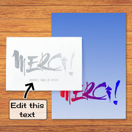 Merci franje bedankt zilver folie kaarten