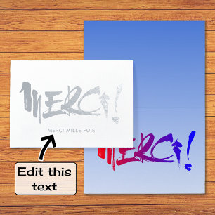 Merci franje bedankt zilver folie kaarten