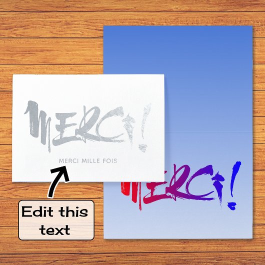 Merci franje bedankt zilver folie kaarten