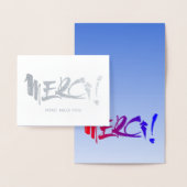 Merci franje bedankt zilver folie kaarten (Display)