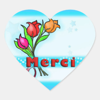 MERCI Frans Bedankt Bloemen cartoon stickers