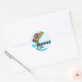 MERCI Frans Bedankt cartoon bloemen stickers (Envelop)