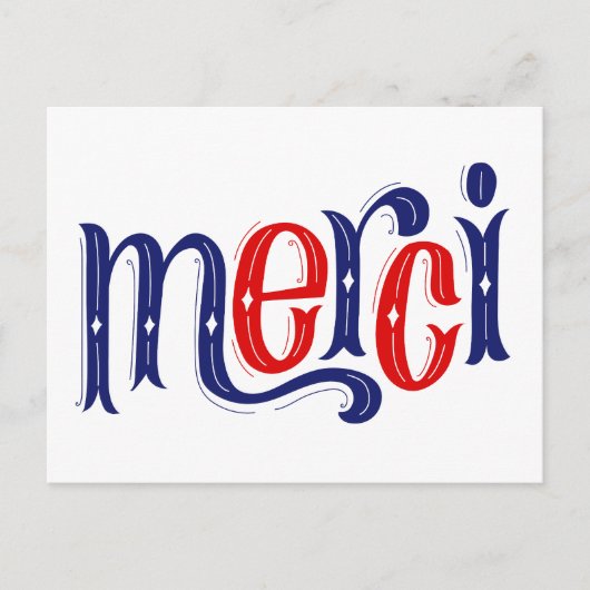 Merci, Frans dank je wel  Briefkaart (Voorkant)