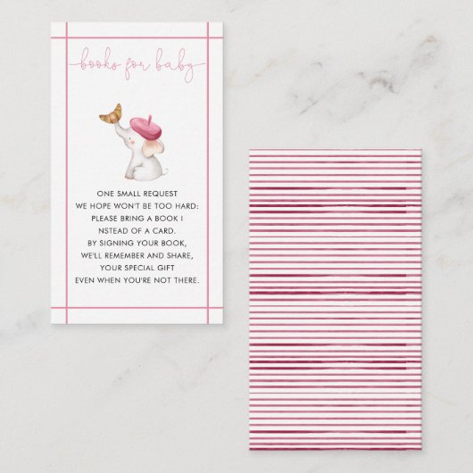 Merci French Bebe roze Girl Books for Baby Informatiekaartje (Voorkant / Achterkant)