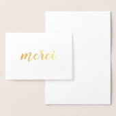 Merci French Bedankt Brushstroke Script Gold Folie Kaarten (Display)
