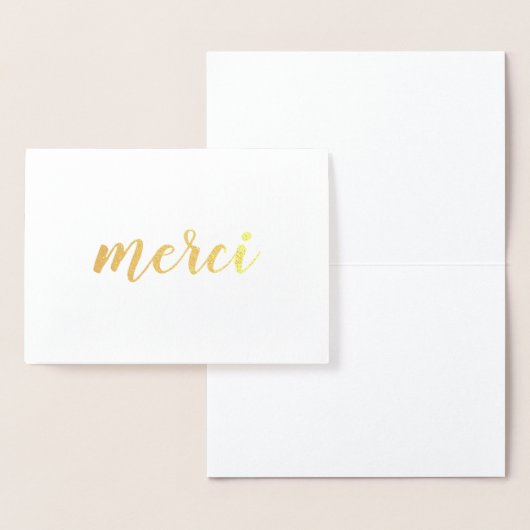 Merci French Bedankt Brushstroke Script Gold Folie Kaarten (Display)
