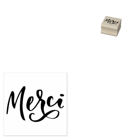 Merci French Bedankt Rubberstempel (Gestempeld)