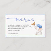 Merci French Blue Boy Baby shower Dank u wel! Informatiekaartje (Voorkant)
