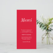 Merci French Modern Typography Memorial Dankuwel Bedankkaart (Staand voorkant)