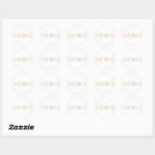 Merci Gold Elegant Hartelijk dank Ronde Sticker (Vel)