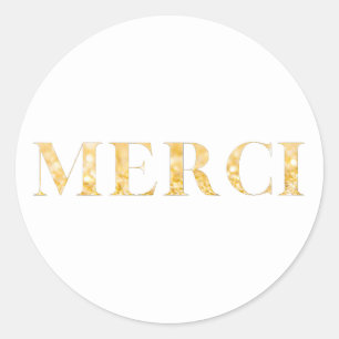 Merci Gold Elegant Hartelijk dank Ronde Sticker