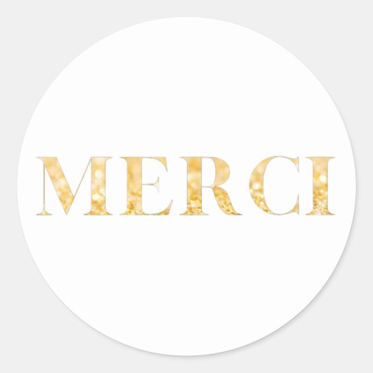 Merci Gold Elegant Hartelijk dank Ronde Sticker (Voorkant)