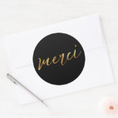 Merci Gold Elegant Hartelijk dank Ronde Sticker (Envelop)