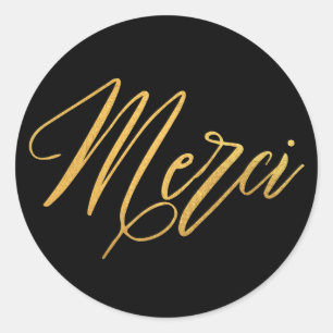 Merci Gold Elegant Hartelijk dank Ronde Sticker