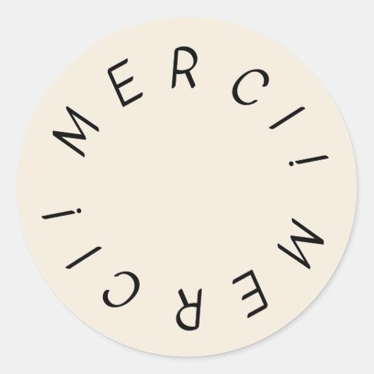 Merci. Hand getrokken eenvoudig ontwerp dank u Sti Ronde Sticker (Voorkant)