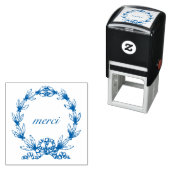 "merci" in Laurel Wreath zelfinktstempel Zelfinktende Stempel (In situ)