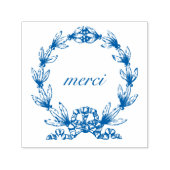 "merci" in Laurel Wreath zelfinktstempel Zelfinktende Stempel (Design)