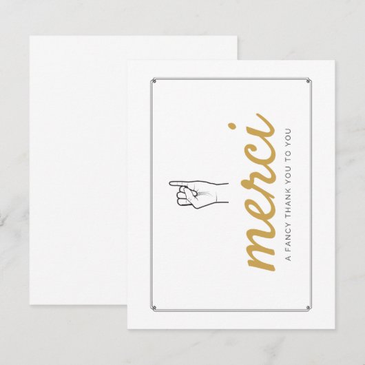 Merci Kaart - Franse Hartelijk dank - Kaart (Voorkant / Achterkant)
