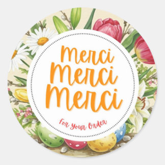 Merci Merci Merci Floral Dank u Sticker